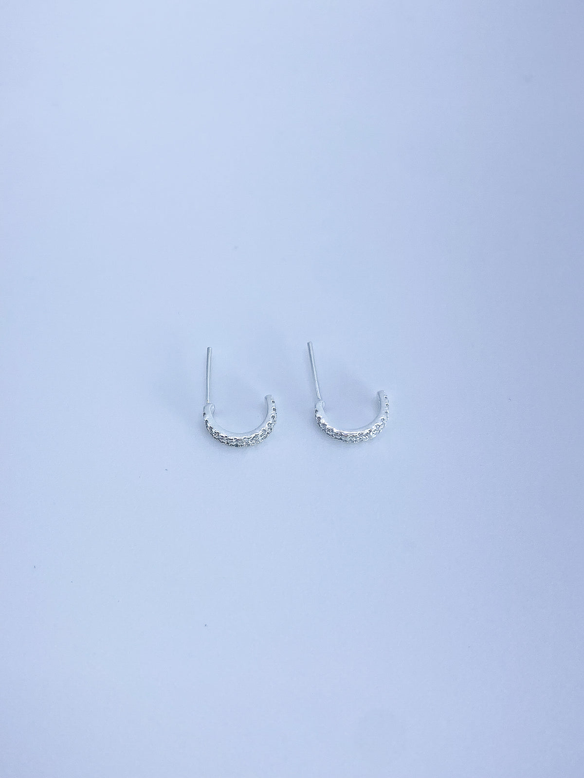 Brinco de Prata 925 Cravejada Fileira Dupla