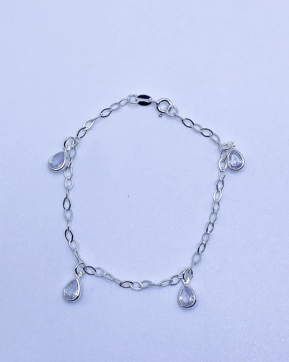 Pulseira Pingente Gota Cristal